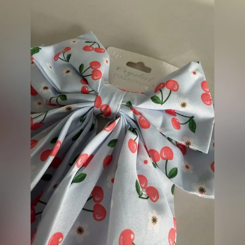 Cherry Print Hair Bow